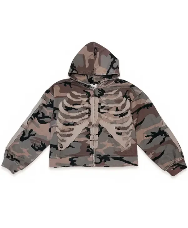 Camo Bones Zip-Up Hoodie