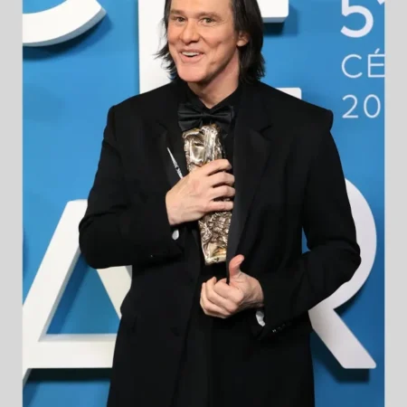 César Award 2026 Jim Carrey Black Suit