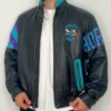 Charlotte Hornets Vintage Leather Zipper Jacket