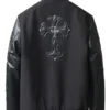 Chrome Cross Black Letterman Jacket For Sale