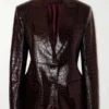 Cross S2 Alona Tal Croc-Effect Brown Leather Blazer