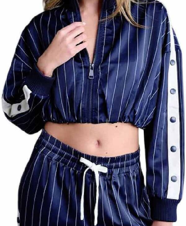 DMV S1 Gigi Zumbado Pinstriped Crop Jacket
