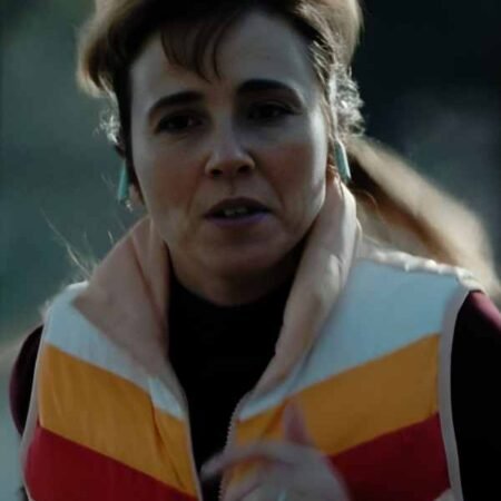 DTF St. Louis 2026 Linda Cardellini Pink Puffer Vest