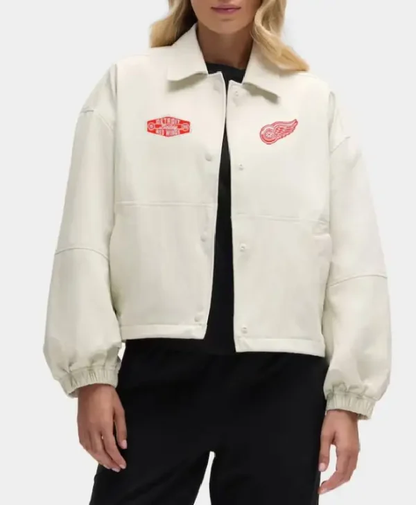 Detroit Red Wings Heathered Bone Coach’s Jacket