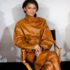 Dune Part Three Zendaya Brown Leather coat