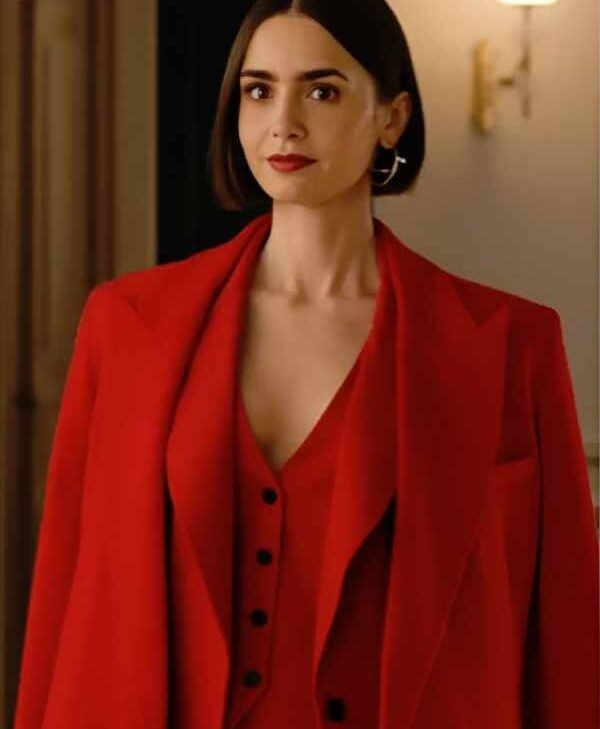 Emily In Paris S5 Lily Collins Red Blazer