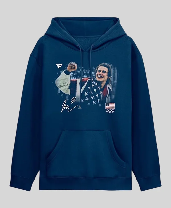 Jack Hughes USA Hockey Fanatics Medal Moment Hoodie