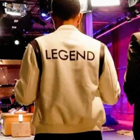 John Legend white varsity jacket