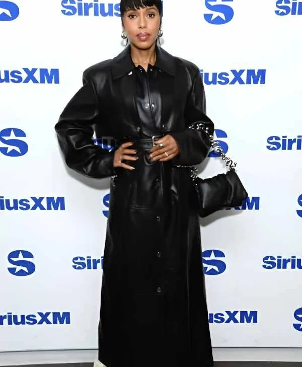 Kerry Washington Leather Coat