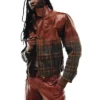 Lancey Foux Ferrari’s Wool Flannel Leather Jacket