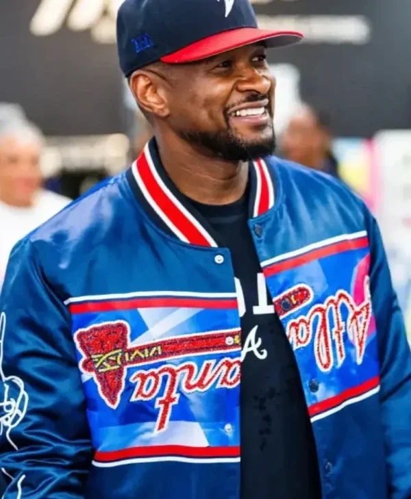 MLB All‑Star Atlanta Braves Usher Blue Varsity Jacket