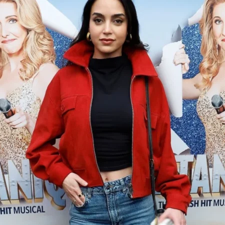 Melissa Barrera Titanique NY Red Jacket