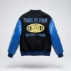 Mens Black and Blue Letterman Jacket
