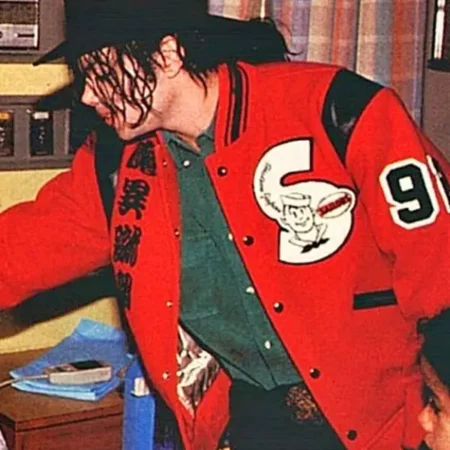 Michael Jackson Red Varsity Jacket