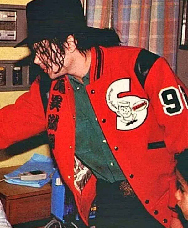 Michael Jackson Red Varsity Jacket