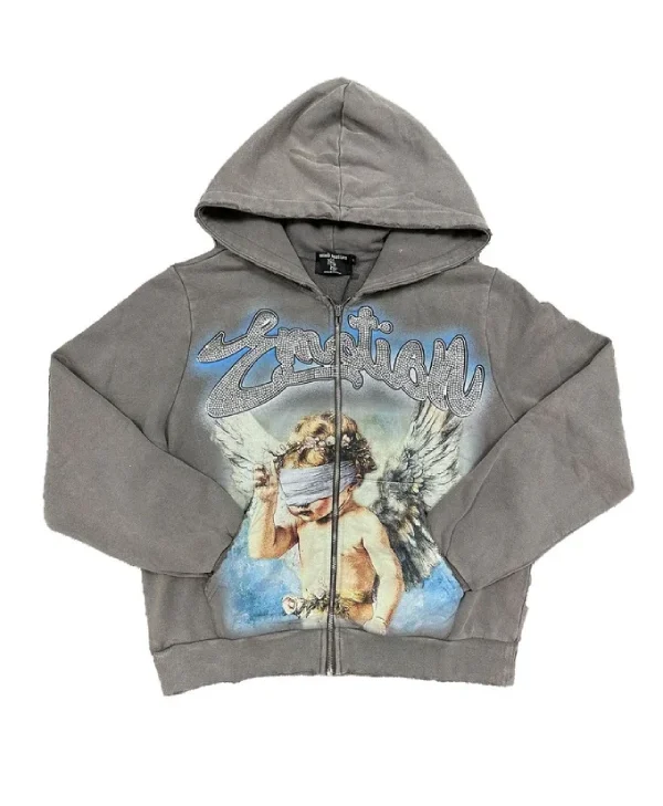 Mixed Emotions Angel Rhinestone Hoodie