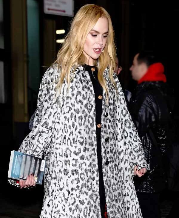 NYC 2026 Nicole Kidman Leopard Print Coat