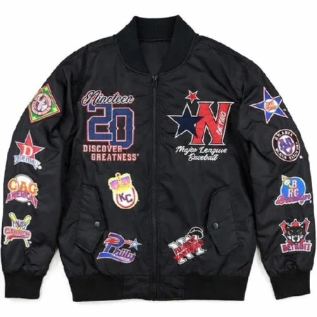 Negro Leagues Baseball Commemorative Black Bomber Jacket