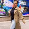 Nia Long attend Premiere Brown Trench Coat