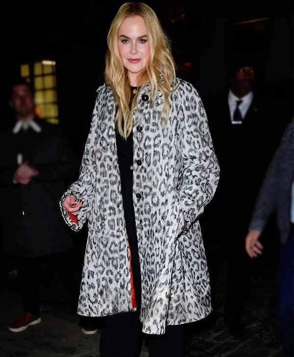 Nicole Kidman Leopard Print Coat
