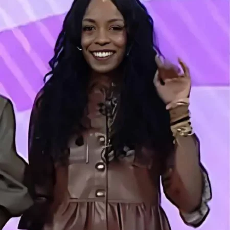 Nyakio Grieco Brown Leather Peplum Jacket