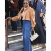 Oprah Winfrey Cropped Suede Jacket