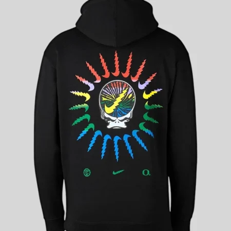 Oregon Ducks Grateful Ducks Rainbow Spiral Hoodie
