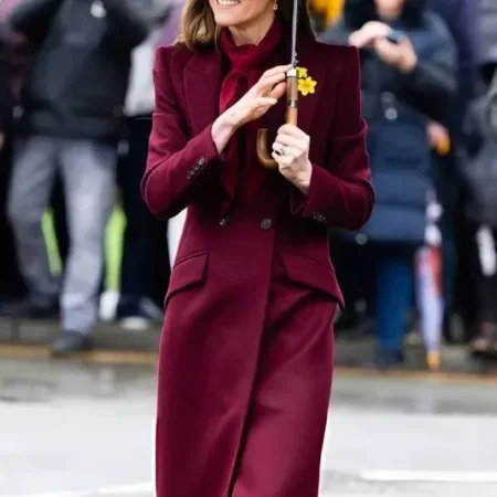 Powys Visit 2026 Kate Middleton Maroon Coat