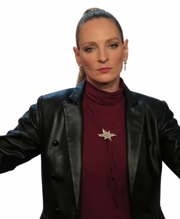 Pretty Lethal Uma Thurman Genuine Leather Blazer