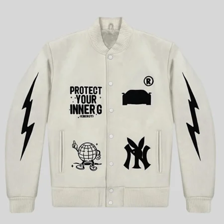 Protect Your Inner G Gang White Varsity Jacket
