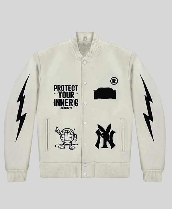 Protect Your Inner G Gang White Varsity Jacket