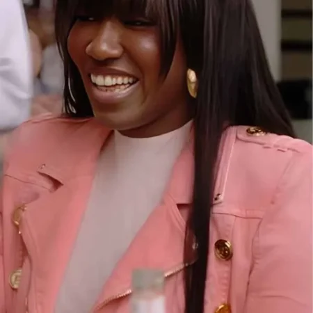 RHOBH S15 Bozoma Pink Cropped Moto Jacket