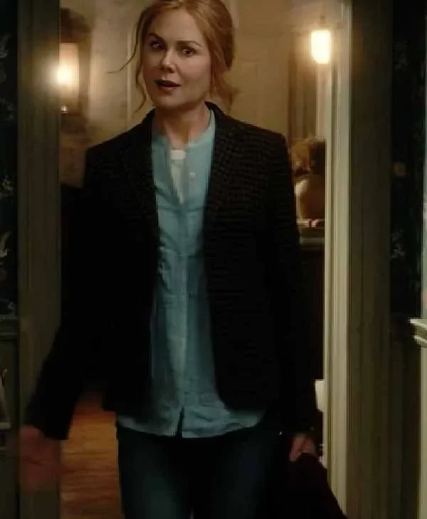 Scarpetta 2026 Nicole Kidman Brown Check Blazer For Sale
