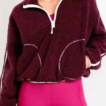 Sherry Cola Burgundy Sherpa Jacket