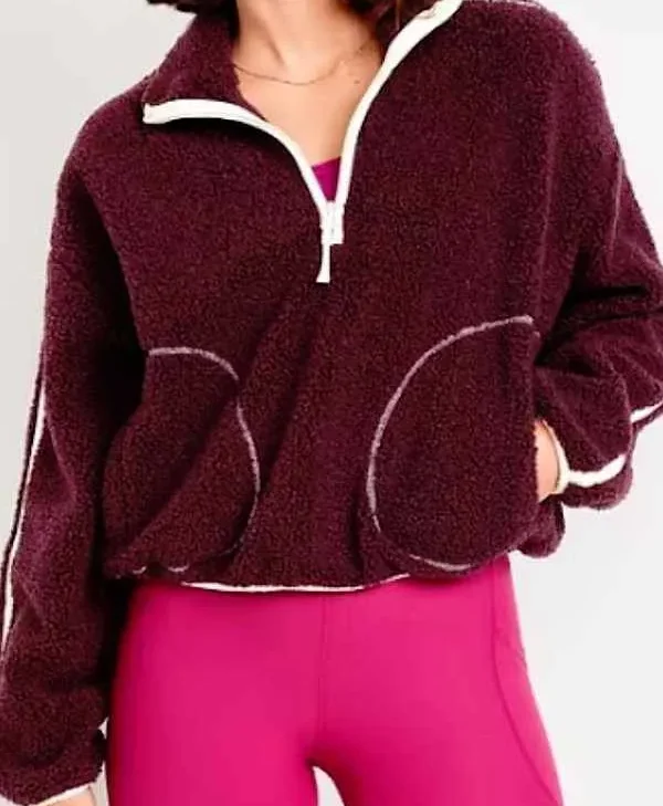 Sherry Cola Burgundy Sherpa Jacket