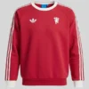 Shop Manchester United x adidas Originals Crew Red Sweatshirt