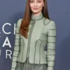 Sophie Turner Green Leather Jacket