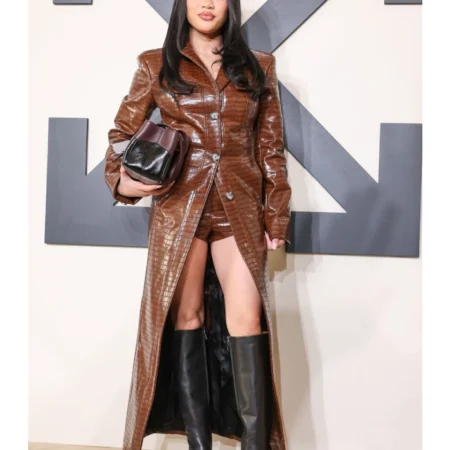 Sunisa Lee Fashion Show Leather Coat