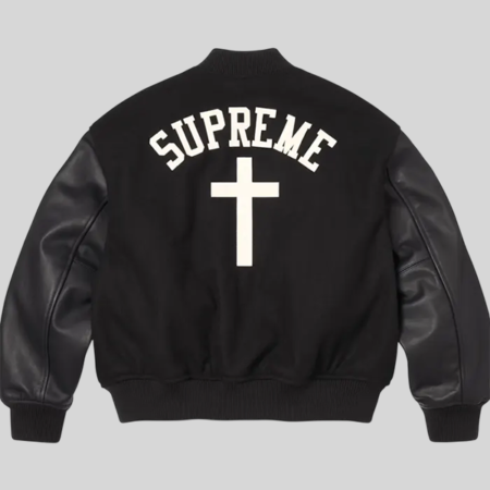 Supreme SS26 Cross Varsity Jacket For Sale