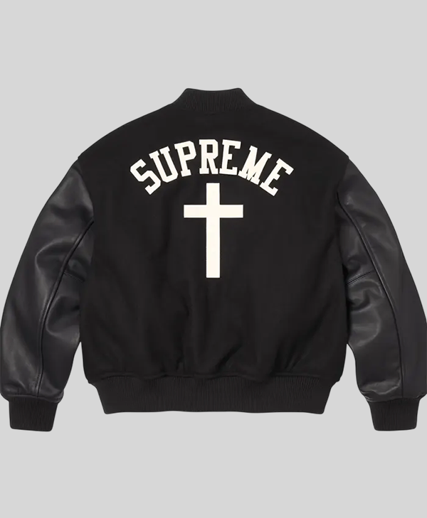 Supreme SS26 Cross Varsity Jacket For Sale