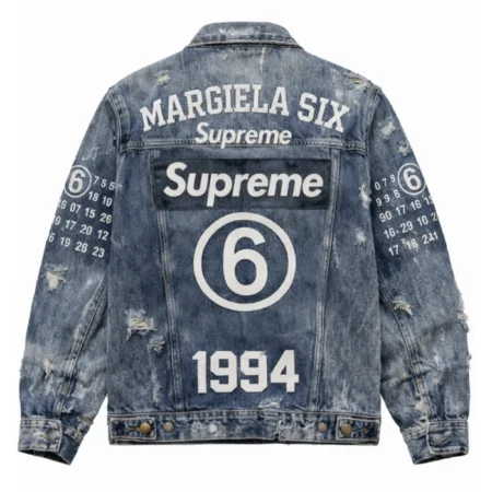 Supreme x MM6 Distressed Denim Jacket