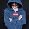 Supreme x MM6 Maison Margiela Blue Hoodie