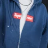 Supreme x MM6 Maison Margiela Blue Hoodie For Sale