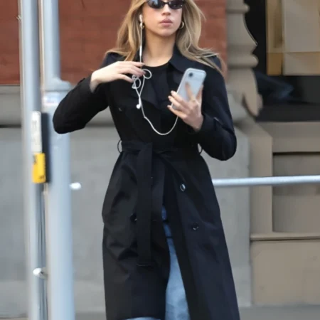 Tate McRae Black Trench Coat