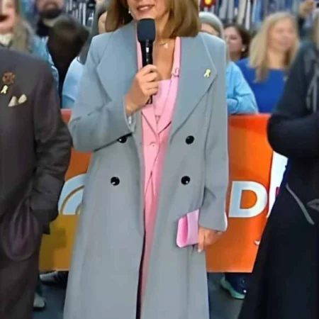 Today Show Hoda Kotb Gray Wool Coat