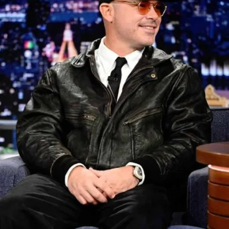 Tonight Show S13 Daniel Arsham Black Leather Jacket