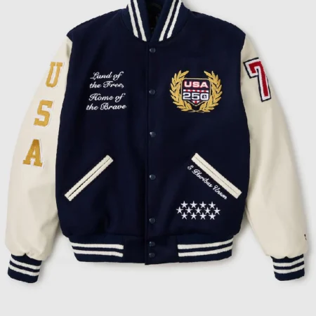 USA 250th Blue Varsity Jacket