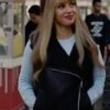 Wild Cards S3 Vanessa Morgan Leather Sherpa Vest