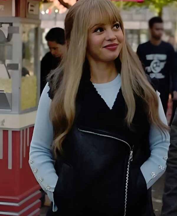 Wild Cards S3 Vanessa Morgan Leather Sherpa Vest