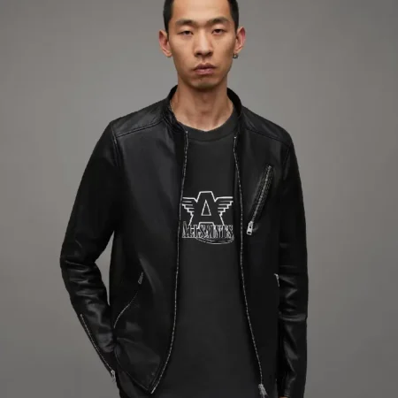 Zayn Malik AllSaints Harwood Leather Biker Jacket for sale